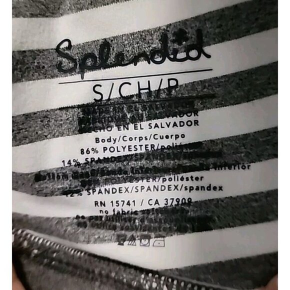 Splendid Sports Bra Small Gray & White Stripes Cross Back - Picture 8 of 8